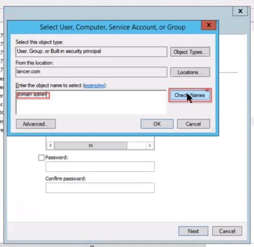 Select User, Computer, Service Account, or Group