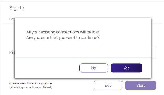 sign in - new storage file prompt