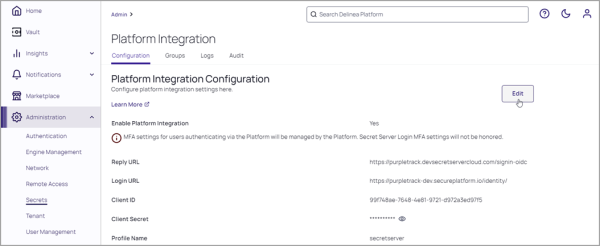 Platform Integration Configuration