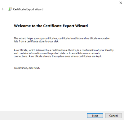 welcometothecertificateexportwizard