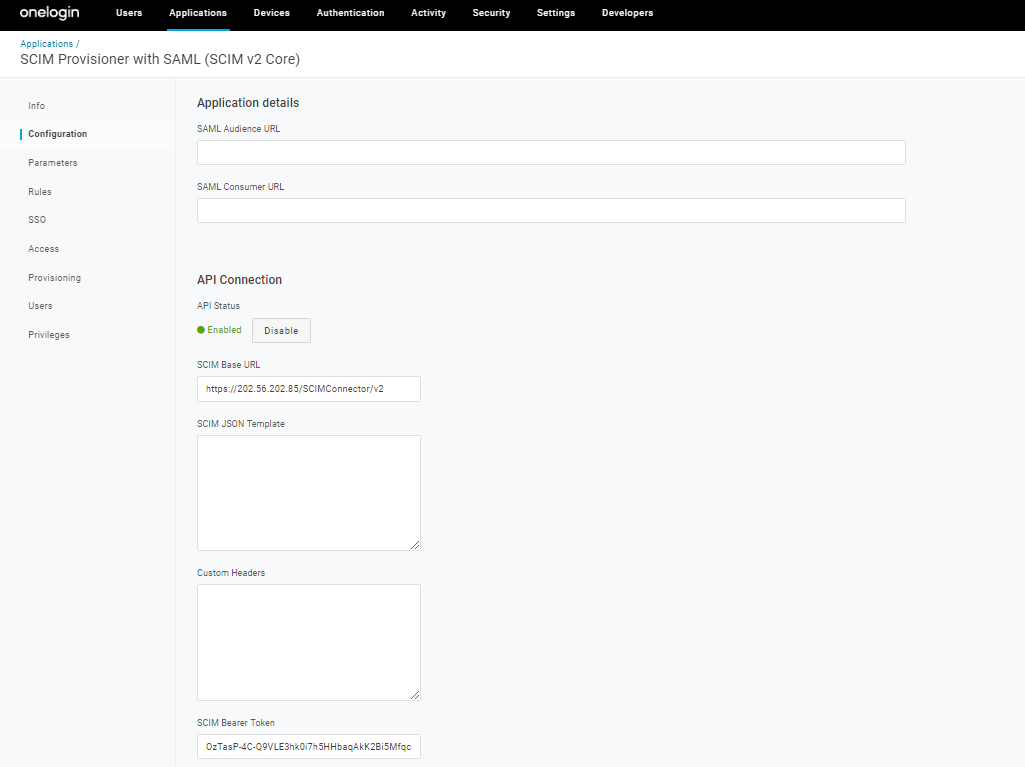 Enable API Connection