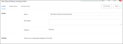 Deny Windows Hooking Action Details