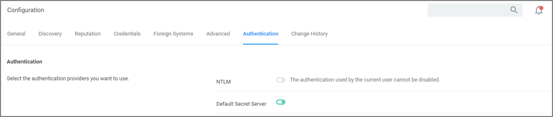 Select the Authentication Provider