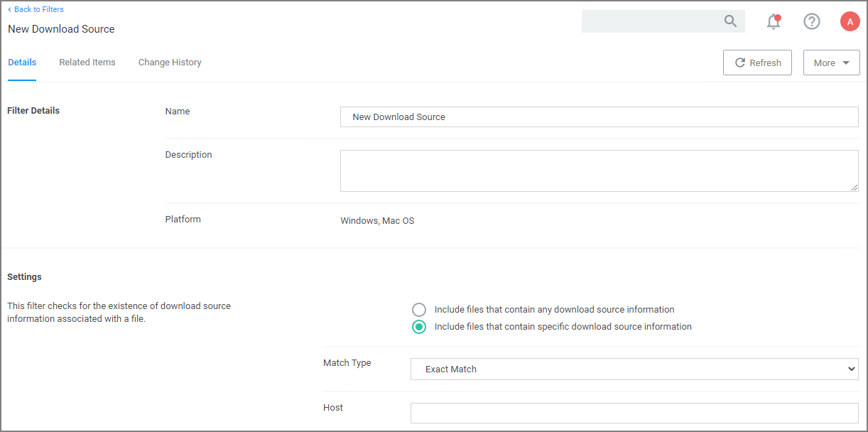 download source filter