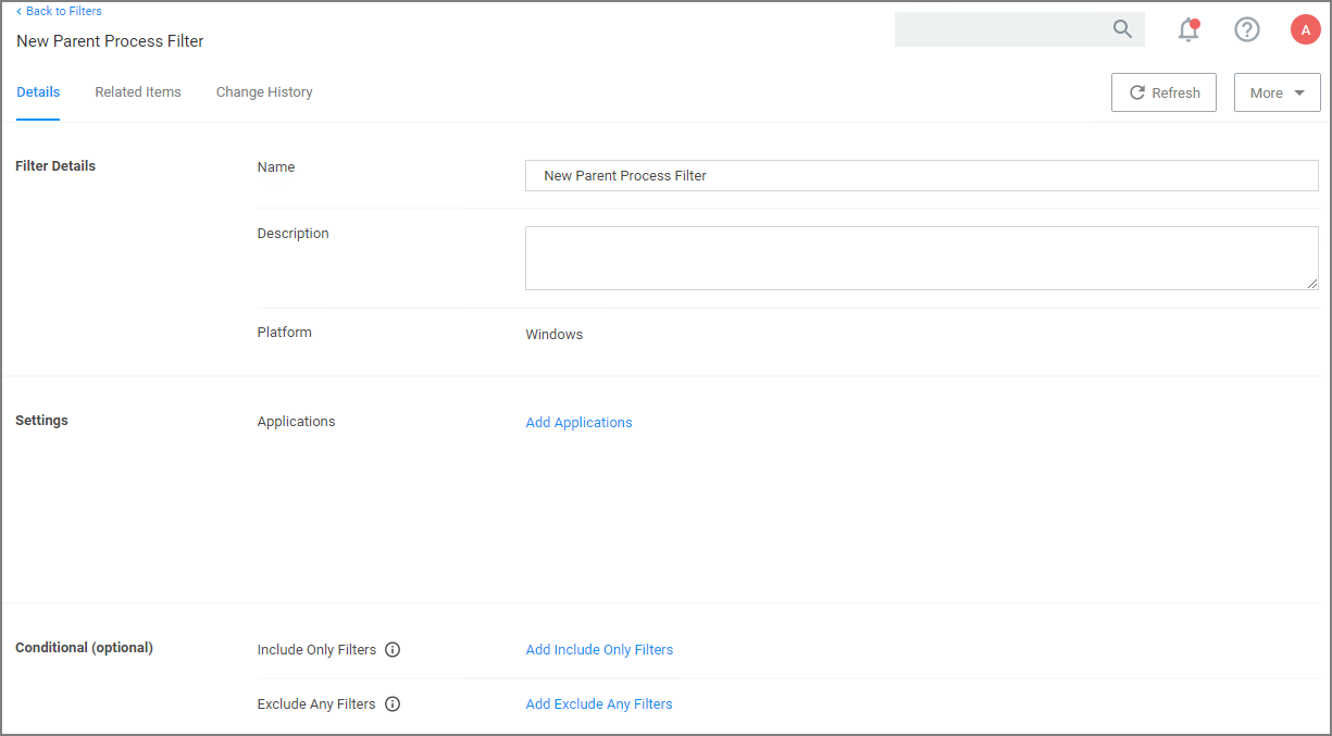 Parent Process filter