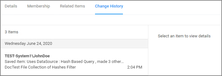 filter change history
