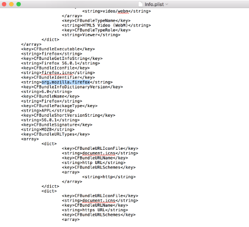 Example info.plist file contents