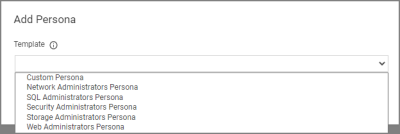 Select Personas Template