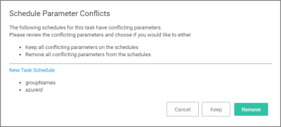 Schedule Parameter Conflicts