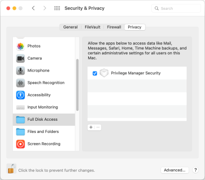 System Preference - Security & Privacy