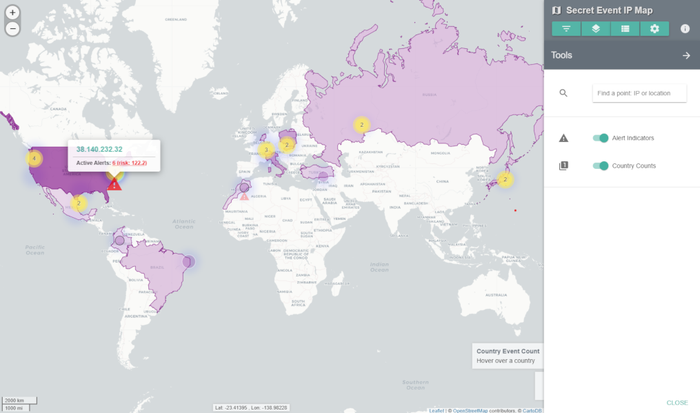Secret Event IP Map