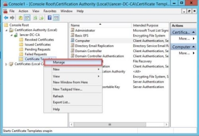 Manage Certificate Templates