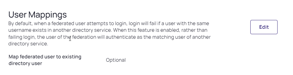 User Mappings Optional User Mappings Optional