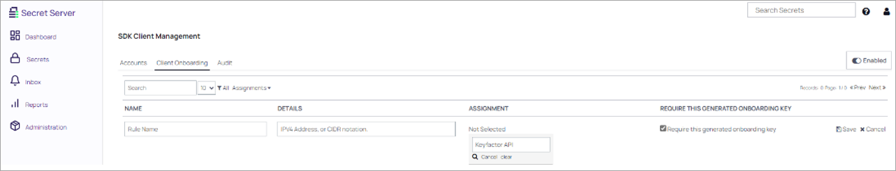 Keyfactor Integrations Setup in Secret Server