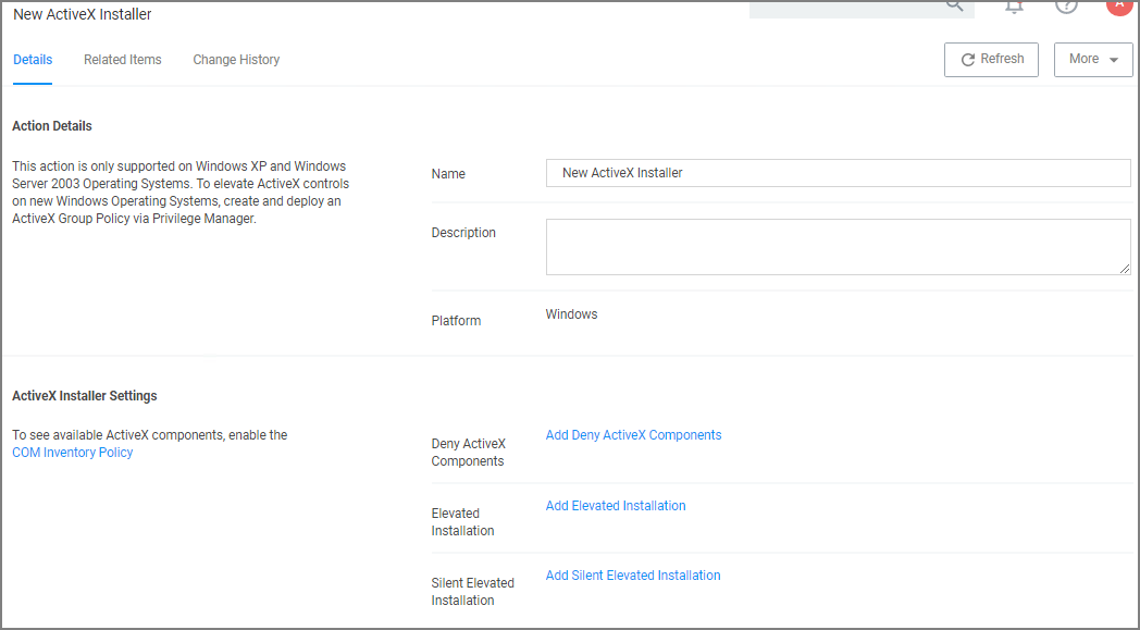 ActiveX Installer Action