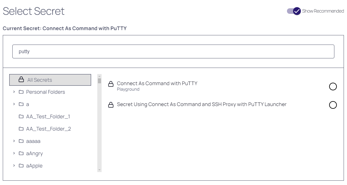 Using Connect As Command and SSH Proxy with a PuTTY Launcher