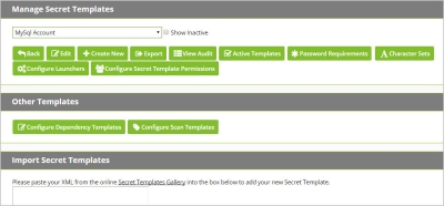 Manage Secret Templates