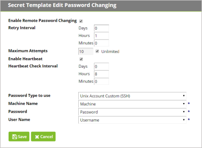 Edit Password Changing