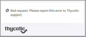 error dialog