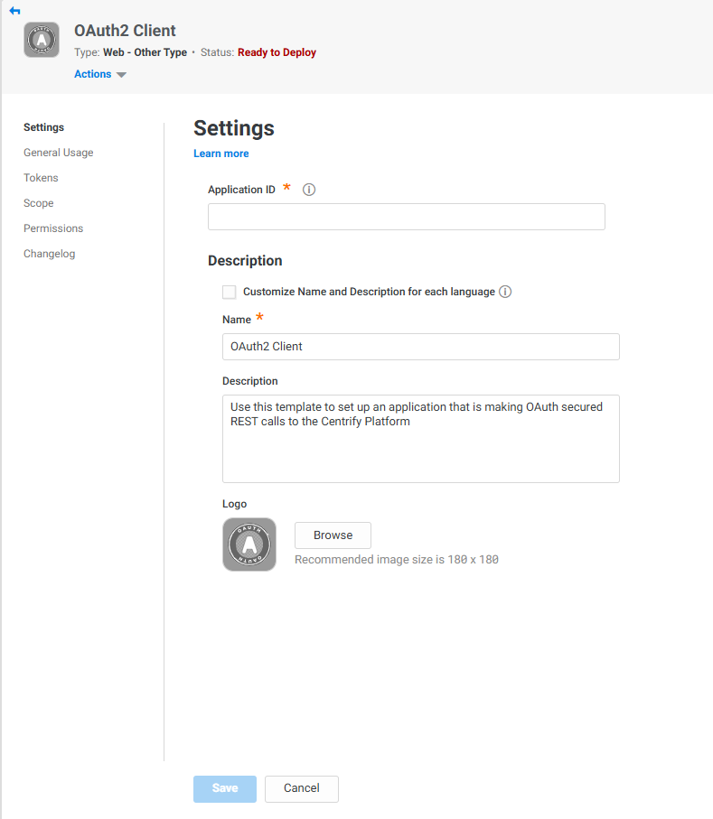 OAuth2 Client Settings