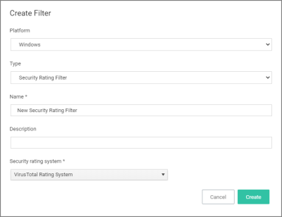 Creating the Security Rating Filter