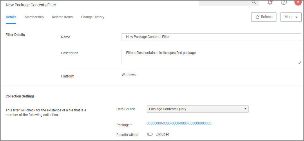 New Package Content Filter