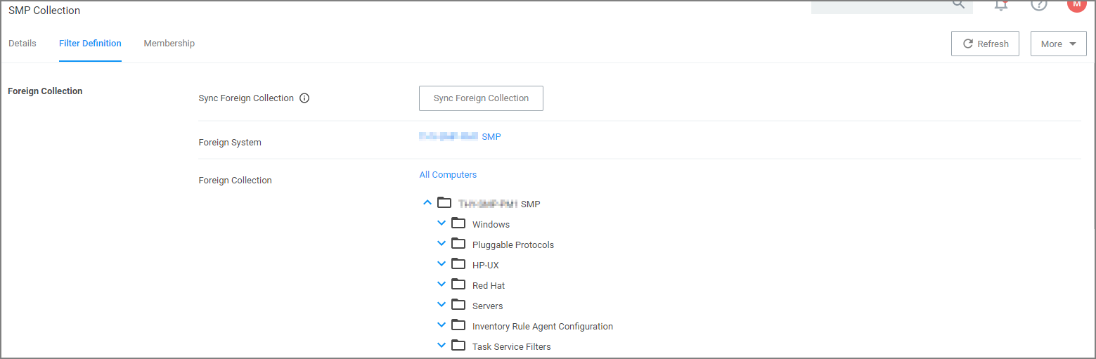 Associate the Foreign Collection target