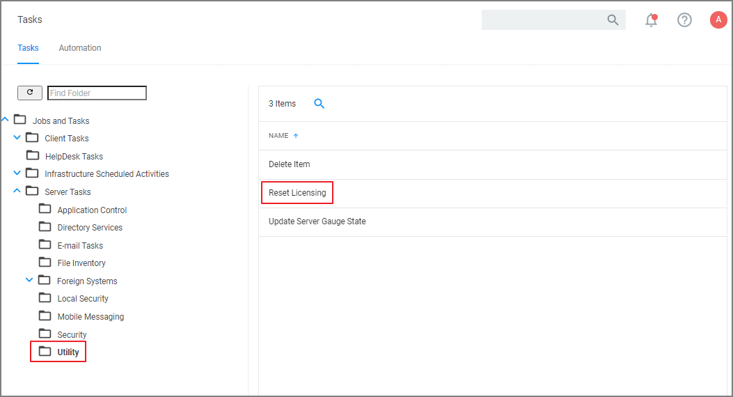 Select Reset Licensing